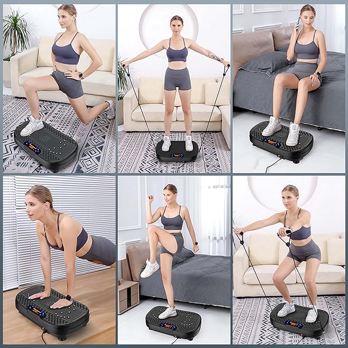 【Vibration Plate Exercise Machine】 Fitness Platform with Adjustable Speed, Whole Body Vibration Training for Home Gym, Compact ABS & Steel Construction