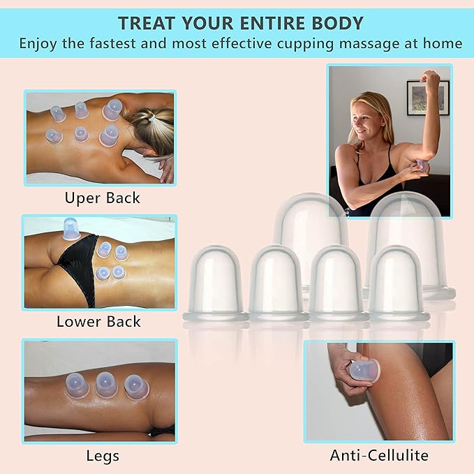 Silicone Cupping Therapy Set - Massage Therapy Cups for Arthritis, Pain Relief, Anti Aging, and Anti-Cellulite - Cupping Kit for Relaxation and Muscle Recovery