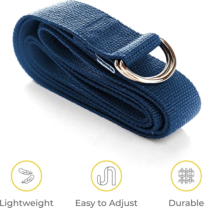 Sunshine Yoga 10-Pack Yoga Strap, 8-Foot Yoga Straps With Anti-Slip D-Ring Buckle, Adjustable Leg Stretching Strap, Exercise Stretch Strap for Muscle and Hamstring Stretch