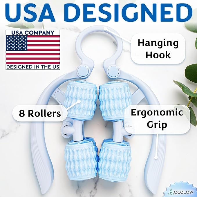 COZLOW Leg Massage Roller - Adjustable Arm Belly Massager Roller Stick to Reduce Cellulite Appearance - Deep Tissue Myofascial Release Tool - Lymphatic Drainage Massaging Tool