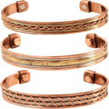 Copper Bracelet Tibetan Style. Hand Forged with Solid and High Gauge Copper Jewelry Cuff for Women Men. Combo of Different Designs