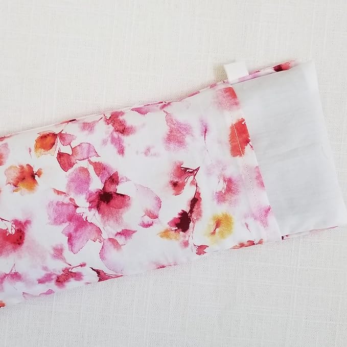 Lavender Eye Pillow with Washable Cover – Handmade Aromatherapy Eye Mask | Pink Watercolor Print