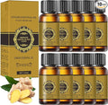 10 Pack Belly Drainage Ginger Oil, Ginger Oil Lymphatic Drainage Massage Oil, Natural Lymphatic Drainage Ginger Oil,Ginger Massage Oil,Plant Aroma Oil, Natural Ginger Essential Oil