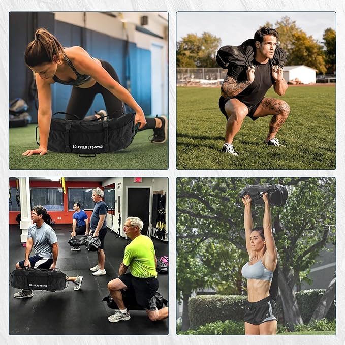 Sandbags for Workout,Adjustable Sand Bags for Fitness,Yoga, Strength Training and Full-Body Workouts,Black