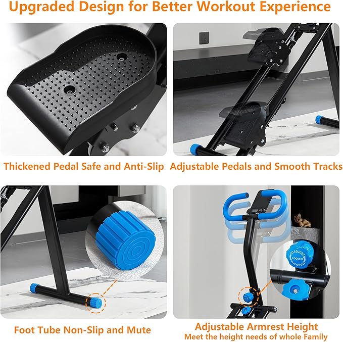 Stair Stepper for Home Gym Folding Vertical Climber Cardio Exercise Machine for Full Body Workout Machine, Adjustable Handlebar & Pedals, 300LBS Load