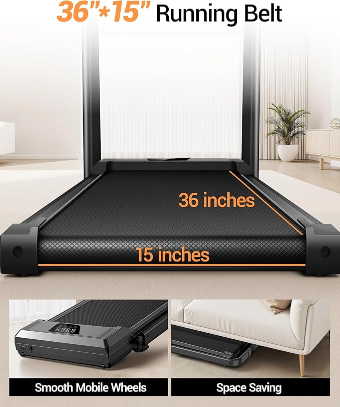 LONTEK 3-in-1 Foldable Treadmill with 300 LBS Capacity, 15% Walking Pad Treadmills for Home and Office, 2.5 HP Under Desk Treadmill with Quiet Brushless