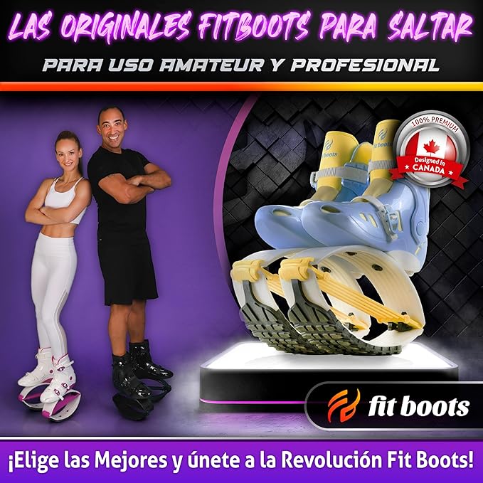 FIT BOOTS for Women Exercise - Premium Moon Shoes for Jumping, Kangaroo Shoes for Training, Cardio & Fun, Joint-Friendly, Rebounder Jumps Boots for Adults & Kids, Bouncy Workout (Women-Yellow)