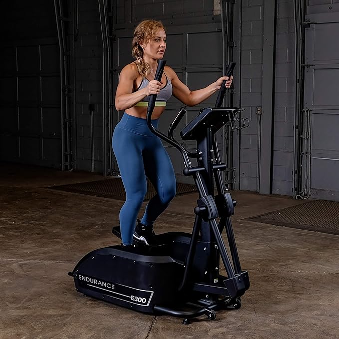 Body-Solid (E300) Elliptical Trainer Machine, Cardio Workout Crosstrainer Exercising Machines for Home & Commercial Gym with 300lb Weight Capacity