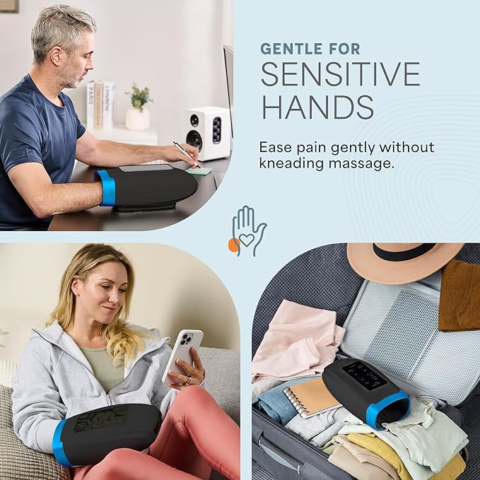 LifePro Legra Plus Hand Massager with Heat and Compression - Finger, Wrist, and Palm Massager with 5 Modes - Pressure Point Therapy for Sensitive Hands, Relaxation, and Comfort