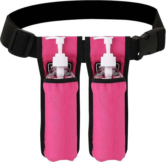 Massage Bottle Bag Massage Therapist Holster Massage Lotion Holster Massage Oil Holster（Db1KD-Rose Red）