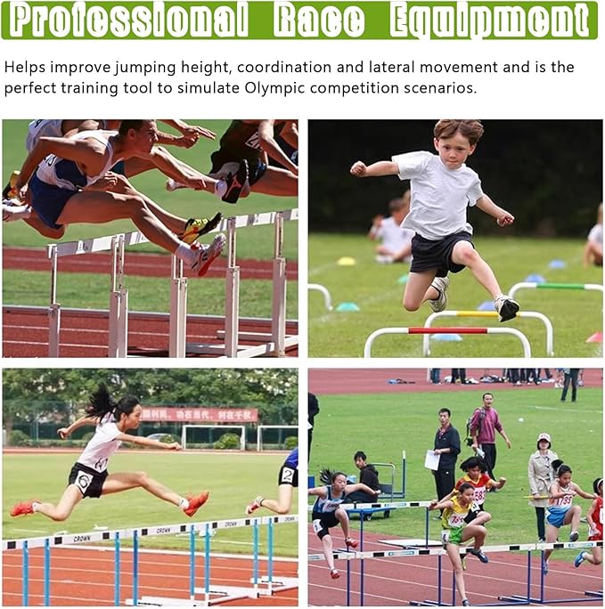 Soccer Training Agility Hurdles, 5 Pack Different Height Mini Speed Hurdles with Carry Strap, Portable Workout Jumping Hurdles Obstacles Bar