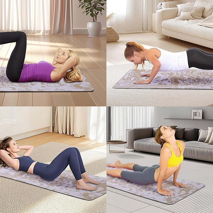 Yoga Mat Exercise Yoga Mat Print With Designed Exericise Mat 72 X 24inch Multi-Purpose Workout Mat For Women Pilates Fitness And Floor Exercises