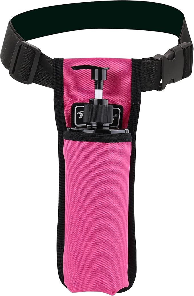 Massage Oil Holster Bottle Bag - Lotion Holster for Massage Therapists (1kd9D-Rose Red)