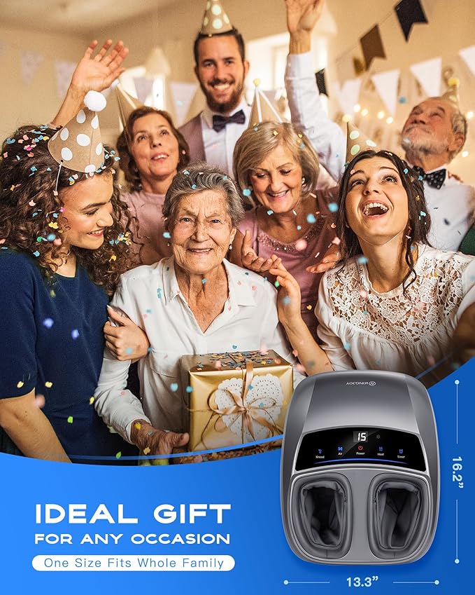KINGJOY Foot Massager with Heat for Neuropathy, [2026 Upgraded], Deep Kneading Shiatsu Foot Massager for Plantar Fasciitis, Fits Up to Men Size 14, Gifts for Women Mom Men Dad Seniors