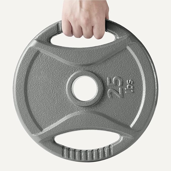Amazon Basics 2-Inch Olympic Cast Iron Grip Weight Plates