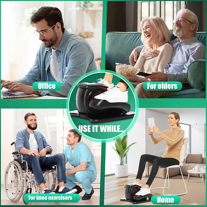 Ancheer Under Desk Elliptical,Ellipse Leg Exerciser for Seniors Fully Assembled, Electric Seated Pedal Elliptical Exerciser with Remote &12 Resistance Adjustable Speed