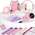 Pilates Kit, Home Pilates Workout Kit for Women, Pilates Equipment with 14.5" Pilates Ring and Ball, Resistance Bands, Ankle Weights, Sliders & Grip Socks Accessories for Starter Home Workouts