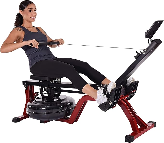 Stamina X Water Rowing Machine with Fitness Coaching App, No Subscription Required - Wireless Heart Rate Monitor Included - Rowing Machines for Home Use