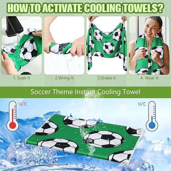 12 Pcs Cooling Towel Baseball Football Basketball Breathable Chilly Softball Soccer Ice Towel, 40"x12" Tennis Microfiber Accessories for Player