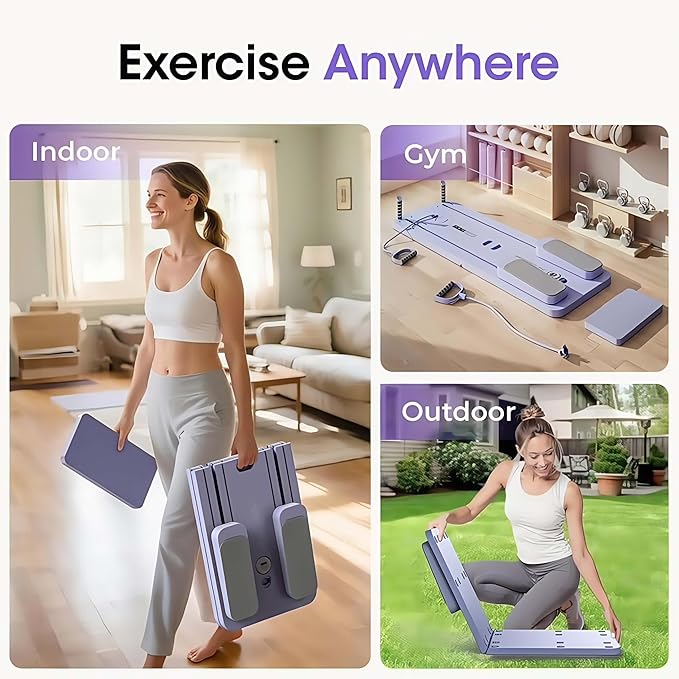 Pilates Board-Pilates Reformer Board,Multi-Purpose Portable Pilates Reformer Machine Home Pilates Kit for Home Workout,Fitness, Exercise,Abs,Core Equipment