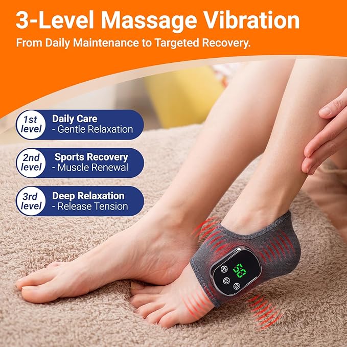 Foot Renew Triple Method Massager - Cordless Heated Foot Massager with 5 Heat & 3 Vibration for Pain Relief & Relaxation, Portable for Home, Office, Travel - Ideal Gift