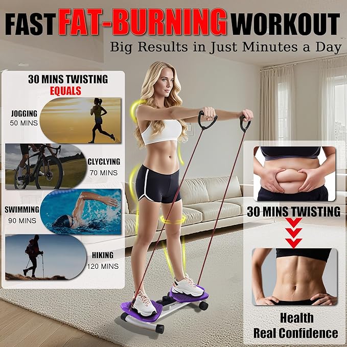 Waist Twister Machine Exercise, Ultra-Quiet Adjustable Ab Twist Board for Exercise with Smart LED Display, 350LBS Capacity, Waist Twisting Fitness Tool, Home Gym Equipment Workout for Women Men