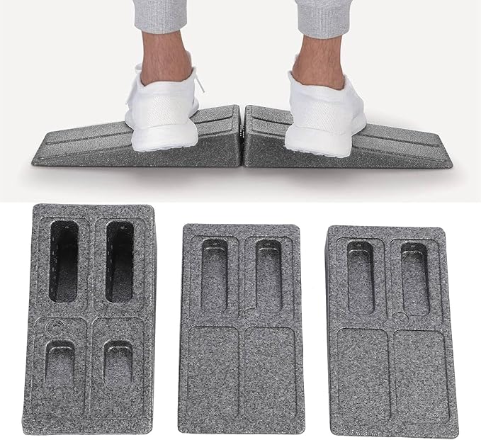 3 - Piece Adjustable Calf Stretcher Slant Board, Squat Wedge Block for Heel Elevated Squats and Plantar Fasciitis Relief, EPP Foam Stretching Wedge with Non - Slip Surface for Home