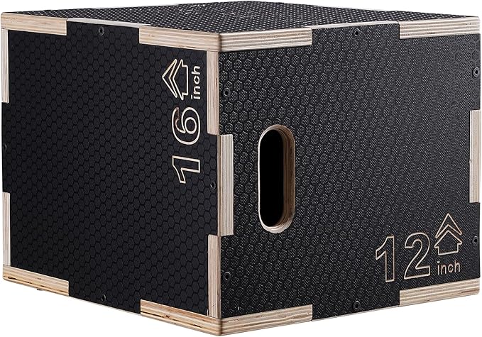 VEVOR 3 in 1 Plyometric Jump Box, Easy-to-Assemble Wood Plyo Box for Jumping Trainers, Home Gym Training and Conditioning