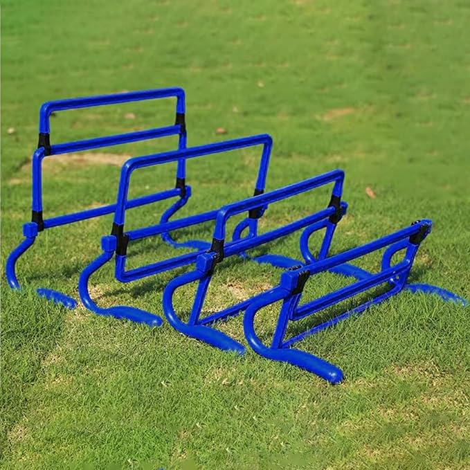 5 Pieces Agility Hurdles Training Speed Hurdles Obstacle Rack Foldable PVC Adjustable Height Lightweight Portable Suitable for Fitness Coaching Childr