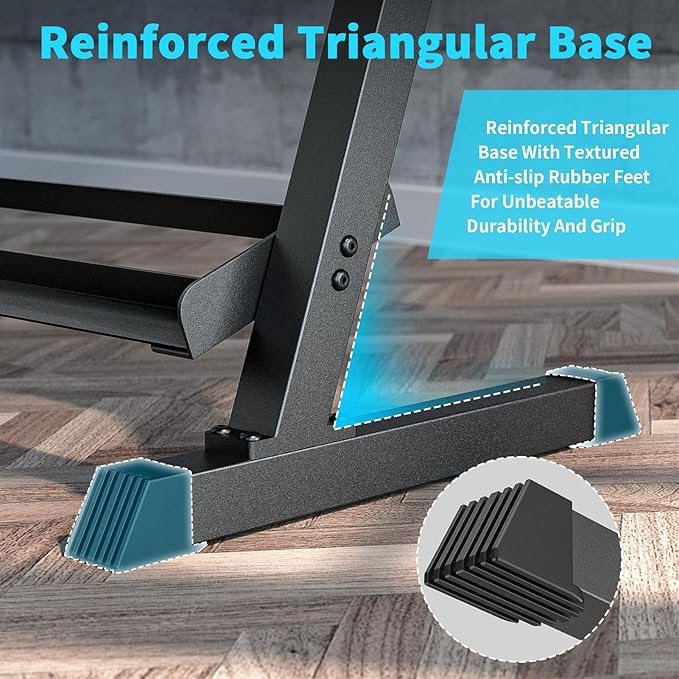 KHAMAL Dumbbell Rack Stand Only - 3-Tier Weight Rack Heavy Duty Dumbbell Stand Space-Saving For Home Gym Organization, Dumbbell, Barbell