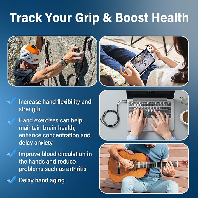 Grip Strength Trainer（7Pack）,Finger Strengthener Band Exerciser Trainer finger ball hand massager ball,Stress Relief Ball And Forearm Workout Ring,finger extension exerciser