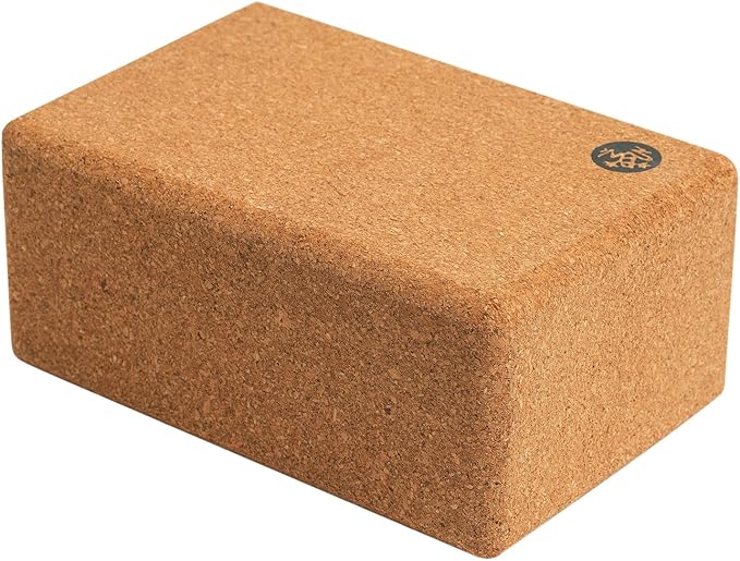 Manduka Yoga Block - Fine-Grain Cork Block, Yoga Equipment, Home Gym Accessory, Pilates Tool, Lightweight for Travel, Extra Firm Workout Accessory with Comfortable Edges