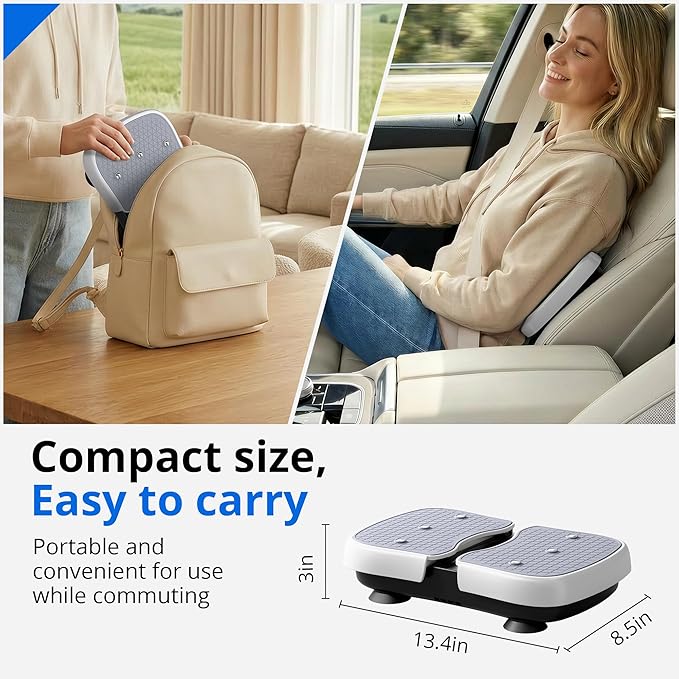 Mini Vibration Plate Machine, Leg Waist Workout Vibrating Plate Portable Quiet Percussion Massager for Legs, Waist, Back, Neck Vibration Massager,Buttocks Muscle Stiffness Relief