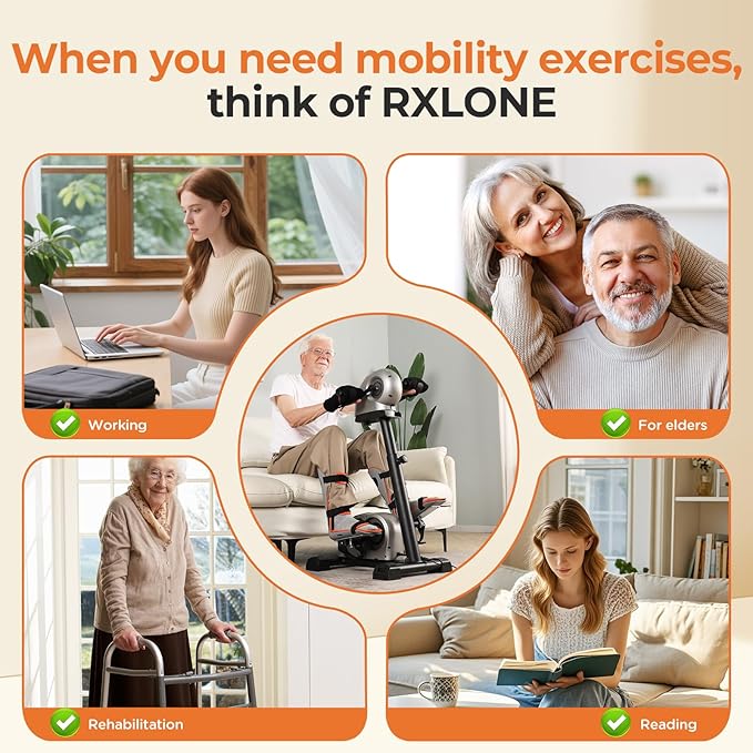 2026 Electric Physical Therapy Exercise Bike with Leg Support & Stroke Hand Brace - Arm Leg Pedal Exerciser | 20 Speed Dual Motorzied Rehab Trainer for Knee, Foot, Arm Recovery | Elderly & Disabled