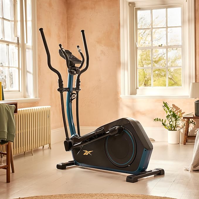 Reebok FR20 Home Elliptical Cross Trainer, Black, Cardio Exercise, 8 Resistance Levels, 264 lb. Capacity, Plus 60 Day Free Kinomap Membership
