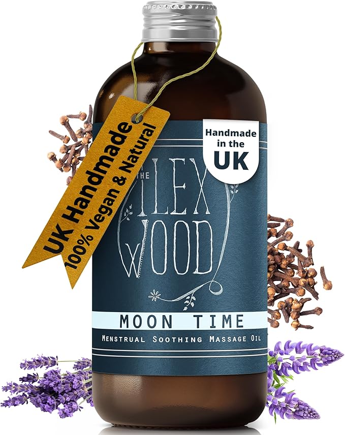 The Ilex Wood - Moontime - Vegan Natural Menstrual Spa Massage Oil, Handmade 3.38 fl oz (100ml)