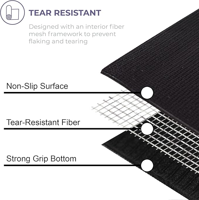 Ascend Yoga Mat - Premium 6mm Thick, 72" x 24", Solid or Reversible Print, Non Slip, Tear Resistant, Workout Mats for Pilates, Home, Studio, Fitness, Gym, Training, Floor Stretching