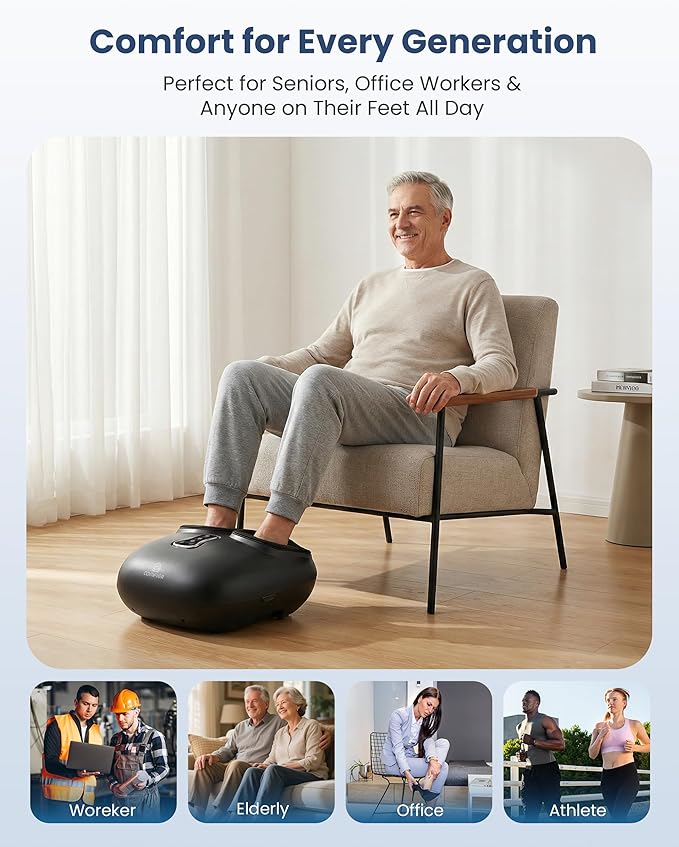 COMFIER Shiatsu Foot Massager with Heat,Vibration,Rolling Compression,FSA Eligible HSA Store,Feet Massager Machine for Plantar Fasciitis,Neuropathy Pain,Mother's Day Gifts for Women,Size up to 13“