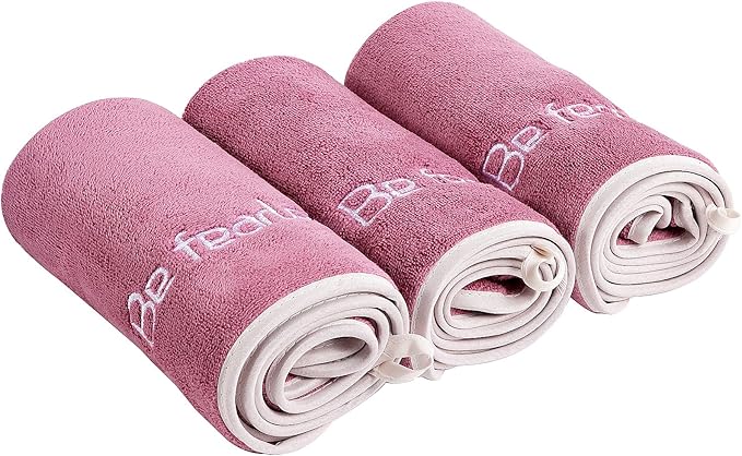 Microfiber Gym Towel Set for Men Women, Super Soft and Quick-Drying Towels for Fitness, Yoga, Cycling, Swimming (ROSEO, 3 Pack)