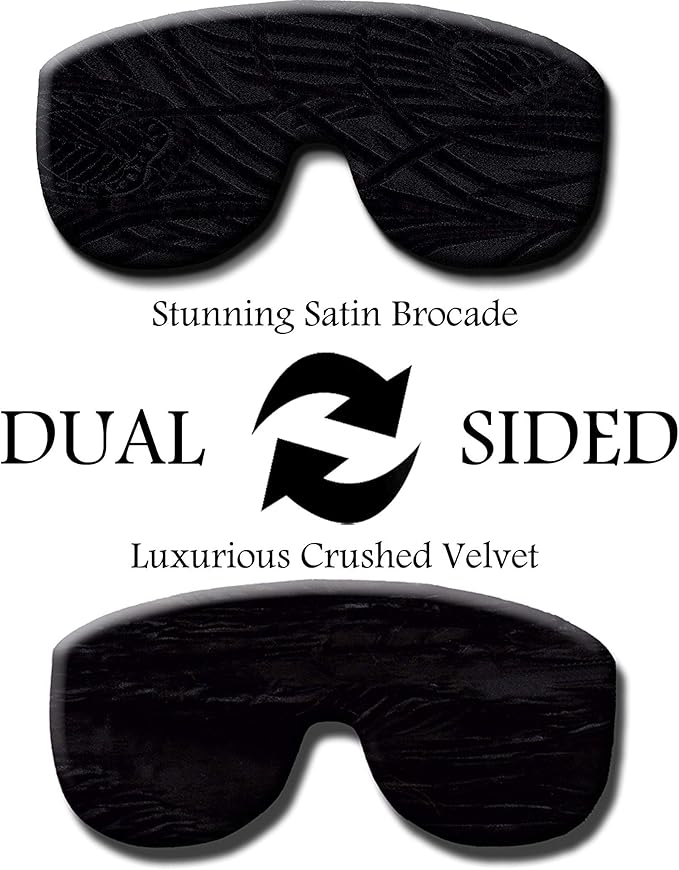 Handmade Weighted Sleep Eye Mask Yoga Pillow - Flax Seed Fill - Lavender Scented - Black Magic - TEMFL-BM