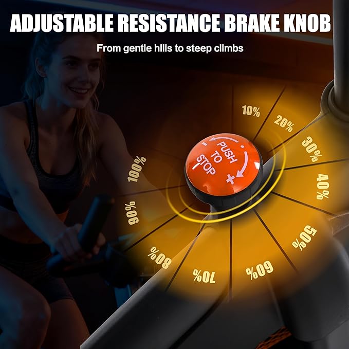 Exercise Bike Stationary Bike Indoor Cycling Bicycle for Home Gym Spinning Bike 300 lbs Weight Capacity Adjustable Seat/Handlebar for Office Cardio Workout