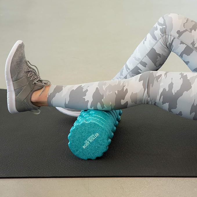 High Density Foam Roller Massager for Deep Tissue Massage of The Back and Leg Muscles - Self Myofascial Release of Painful Trigger Point Muscle Adhesions - 13" Turquoise
