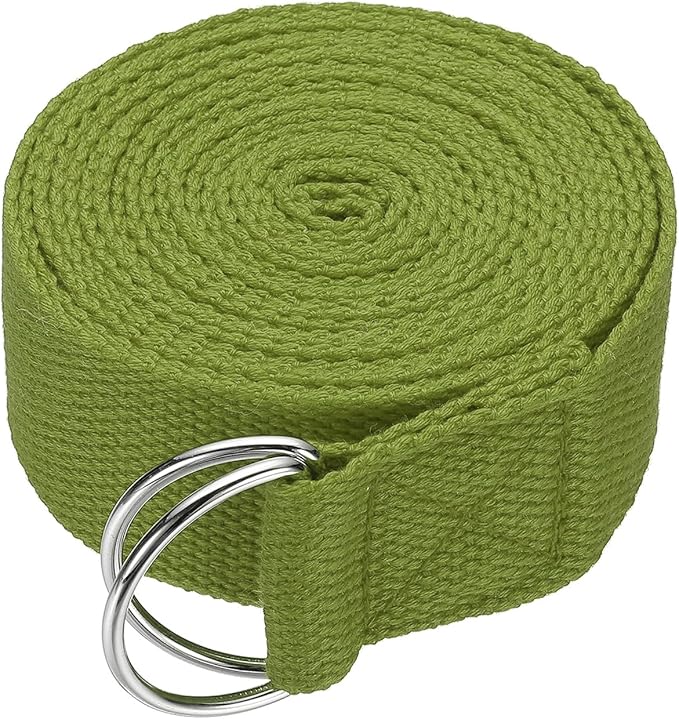 Yoga Strap for Stretching, Athletic Stretch Band with Adjustable Metal D Ring Buckle Yoga Bands