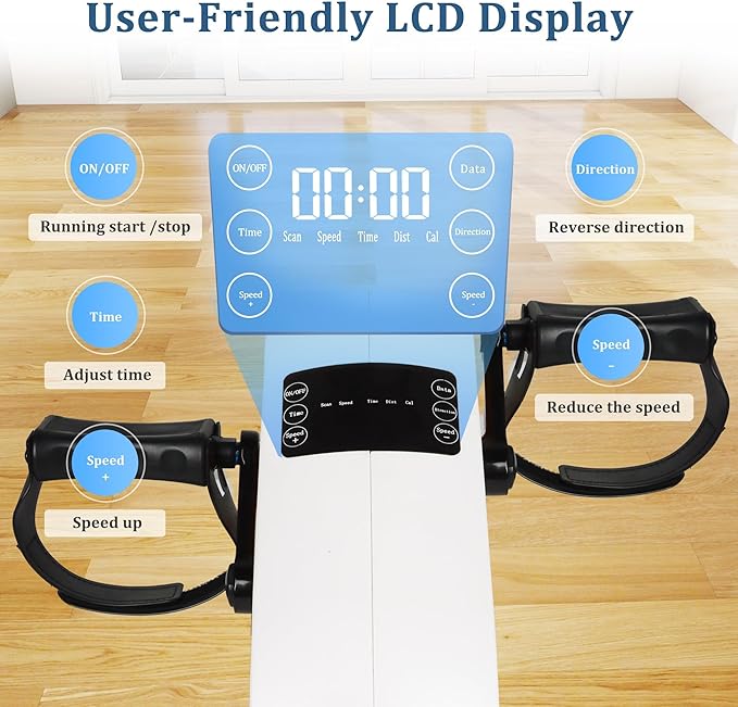 Electric Pedal Exercise Bike with Leg Support, Physical Therapy Exercise Pedal Exerciser Assist Leg, Knee, Foot, Arm Recovery Equipment for Home, Office Elderly