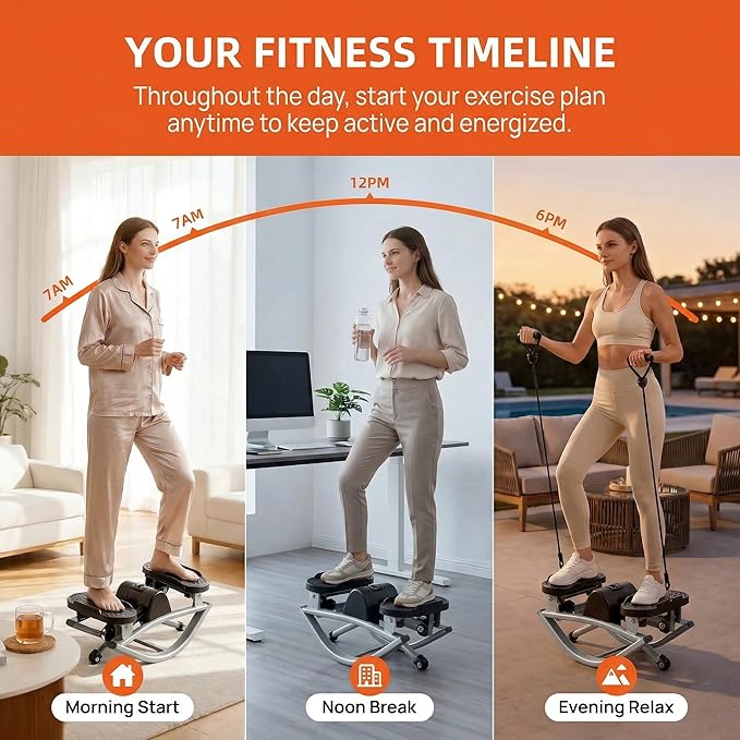 Rock Stepper Side to Side, Portable Home Fitness Rock Stepper with Digital Display & Anti-Slip Mat, 250LBS Capacity, Aerobic Workout for Leg & Glute Training, Home Office Apartment Use