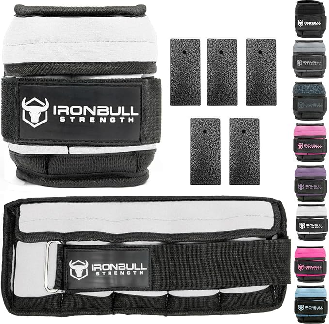 Adjustable Ankle Weights (10lbs/Pair) - Weighted Ankle Weight for Walking, Gym and Exercise - 2, 4, 6, 8, 10 LB Leg Weight Set with Straps for Women and Men - 1-5 lbs Each Ankle Adjustable for Weight Lifting