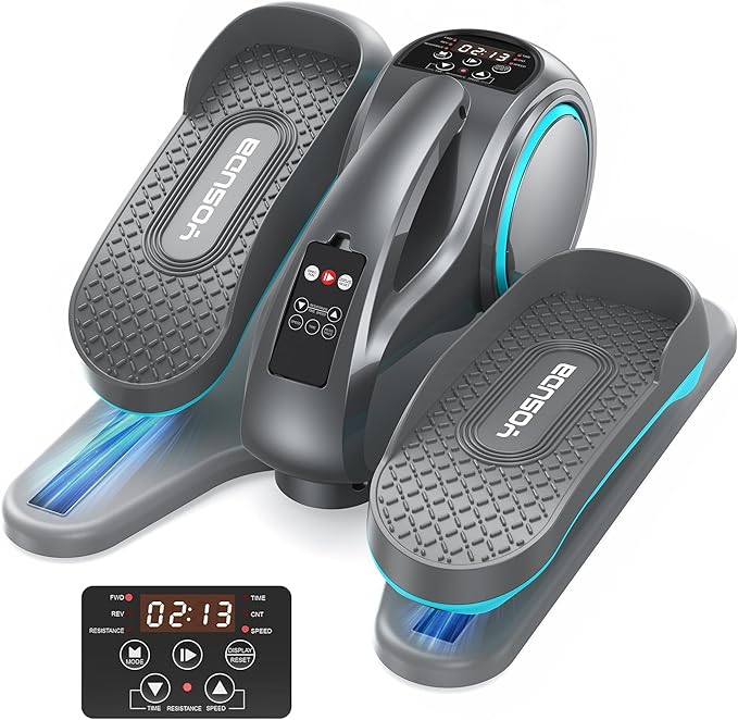YOSUDA Under Desk Elliptical,Elliptical for Seniors Fully Assembled,Quiet & Portable Electric Seated Pedal Exerciser with 10 Level Resistances & Speeds,Remote Control