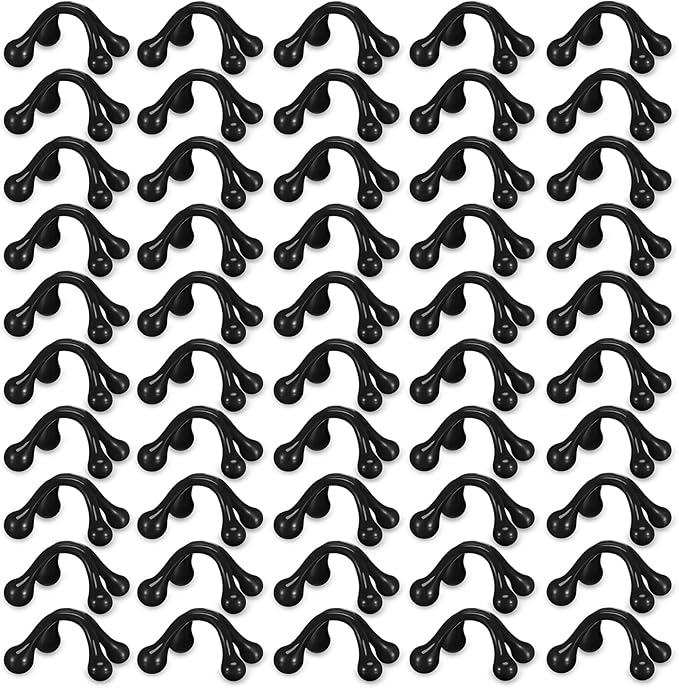 TrelaCo 50 Pack Four Point Massage Tools Christmas for Employees Gift White Elephant Gift 4 Legged Massage Knobs Portable Palm Shaped Manual Back Massager Handheld(Black)