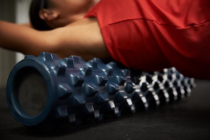 RumbleRoller Original Textured Foam Roller - Deep Tissue, Self Myofacial Release Massage Therapy Roller