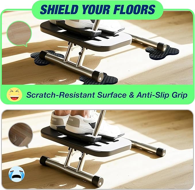 6 Pack Treadmill Pads - Anti-Slip & Anti-Vibration Exercise Equipment Mats - Floor Protectors for Hardwood & Carpet, Noise Reducing Stabilizer Feet for Bike, Elliptical, Rower (Quatrefoil, 4"x4"x0.2")
